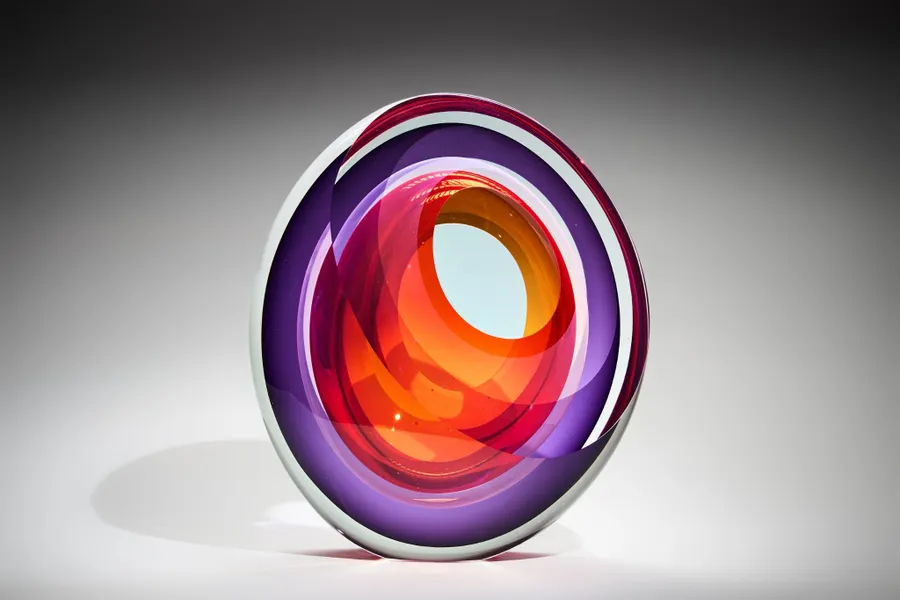 Oval Echoes of Light - Orange Alabaster Purple &mdash; Tim Rawlinson