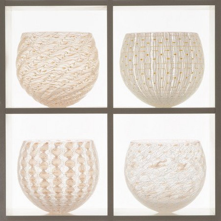 Nest bowl - 8 part white pink